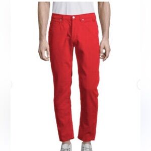 Zadig & Voltaire Men’s Red Corduroy Dirko Cotton Trousers  Straight Fit Size 40